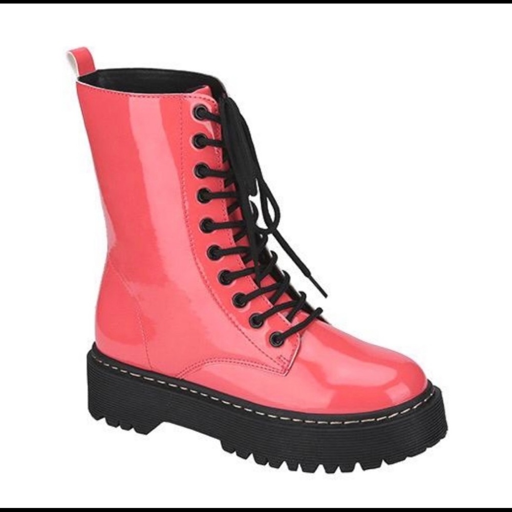Coral Combat Boots